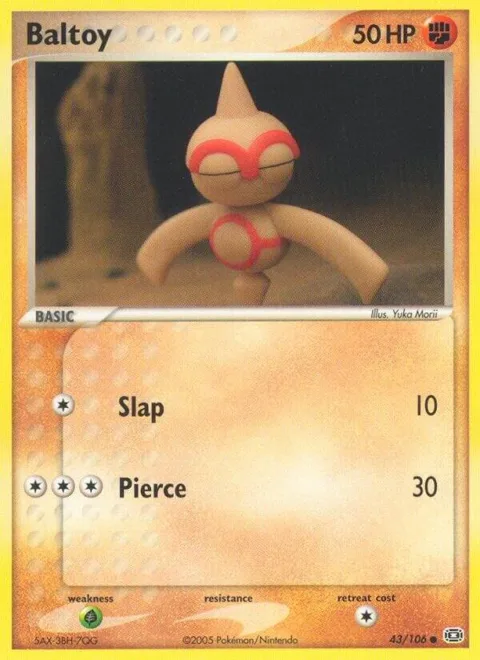 Baltoy #43/106 Reverse Holofoil Pokémon card from EX Emerald