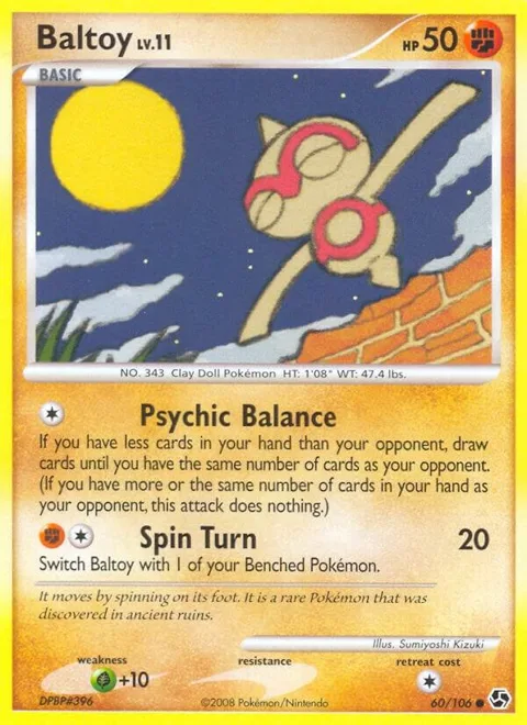 Baltoy #60/106 Reverse Holofoil Pokémon card from Great Encounters