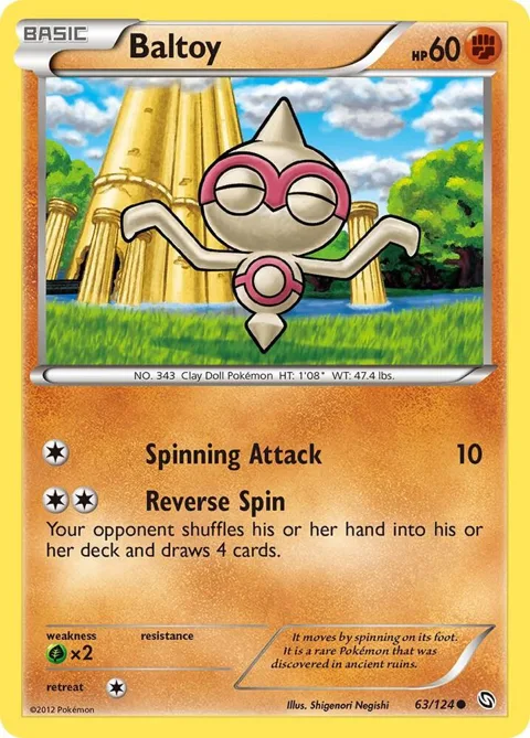Baltoy #63/124 Reverse Holofoil Pokémon card from Dragons Exalted