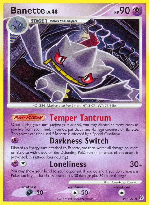 Banette #19/127 Pokémon card from Platinum