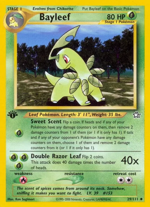 Bayleef 29 #029/111 Unlimited Pokémon card from Neo Genesis
