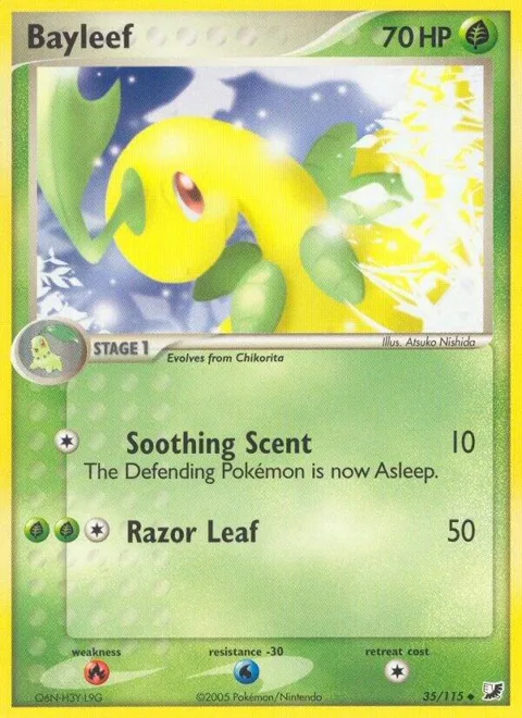 Bayleef #35/115 Pokémon card from EX Unseen Forces