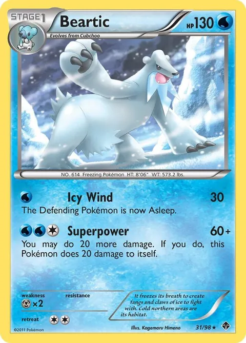 Beartic 31 #31/98 Pokémon card from Emerging Powers