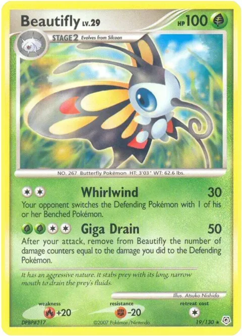 Beautifly #19/130 Pokémon card from Diamond and Pearl
