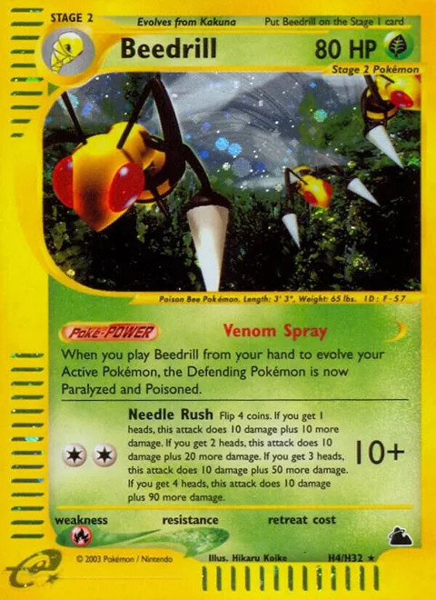 Beedrill H4 #H04/H32 Holofoil Pokémon card from Skyridge