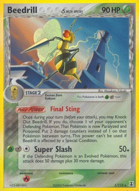 Beedrill Delta Species #1/113 Holofoil Pokémon card from EX Delta Species