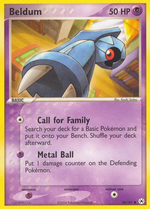 Beldum #54/101 Pokémon card from EX Hidden Legends
