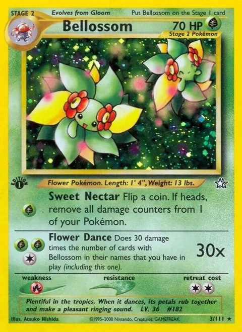 Bellossom #003/111 Unlimited Holofoil Pokémon card from Neo Genesis