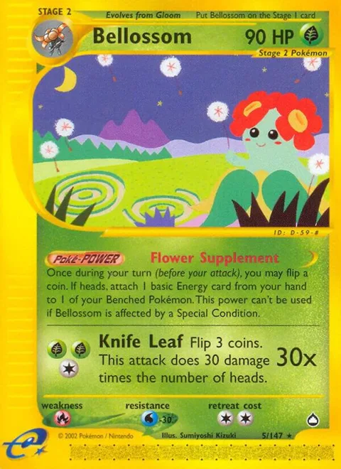 Bellossom #005/147 Pokémon card from Aquapolis