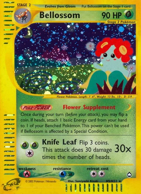 Bellossom H5 #H05/H32 Holofoil Pokémon card from Aquapolis