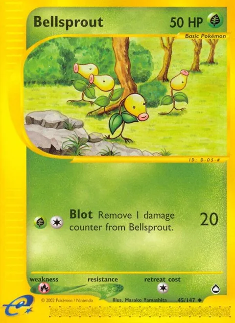 Bellsprout 45 #045/147 Reverse Holofoil Pokémon card from Aquapolis