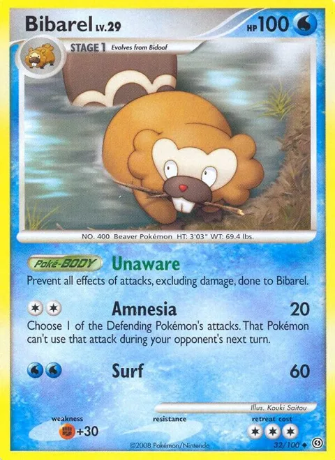 Bibarel #32/100 Pokémon card from Stormfront