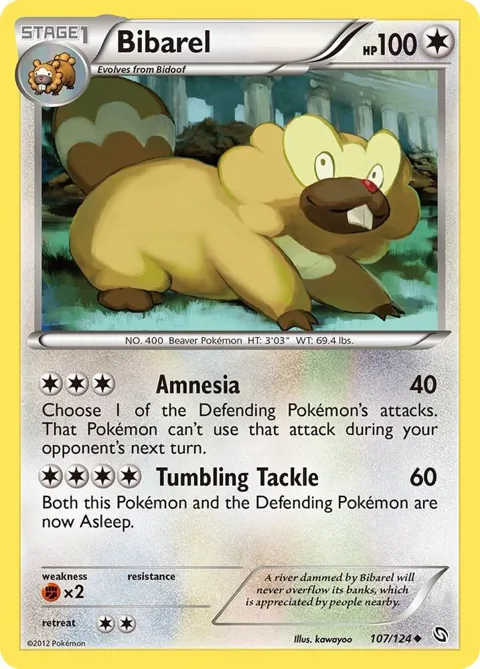 Bibarel #107/124 Pokémon card from Dragons Exalted