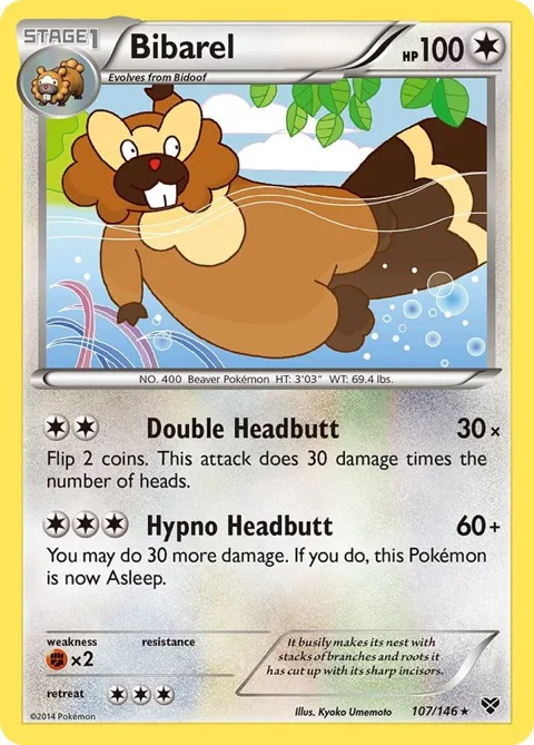 Bibarel #107/146 Pokémon card from XY Base Set
