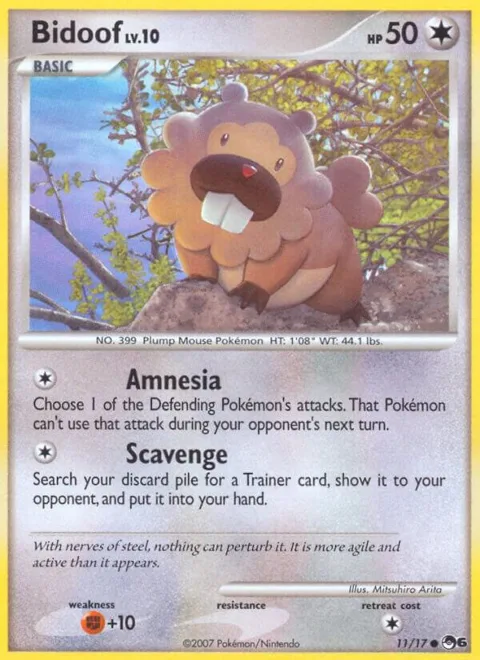 Bidoof #011/017 Pokémon card from POP Series 6