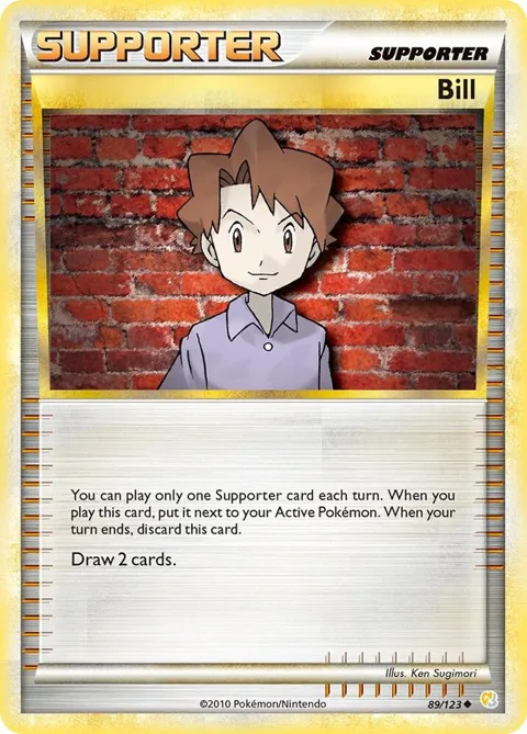 Bill #89/123 Pokémon card from HeartGold SoulSilver