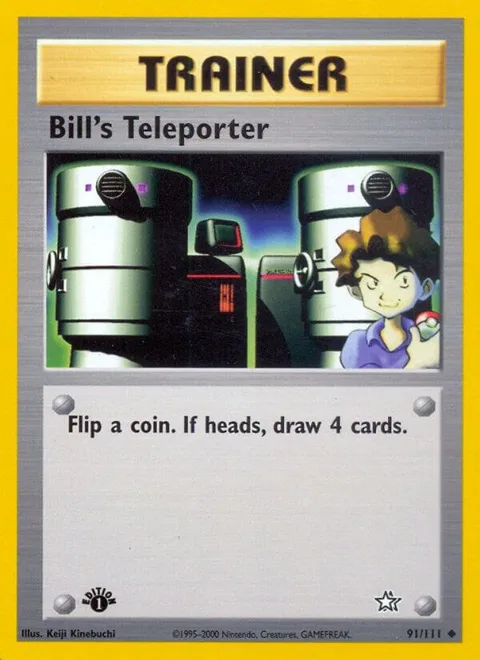Bill's Teleporter #091/111 1st Edition Pokémon card from Neo Genesis