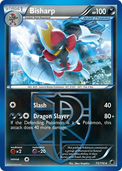 Bisharp Team Plasma 73 #73/116 Reverse Holofoil Pokémon card from Plasma Freeze