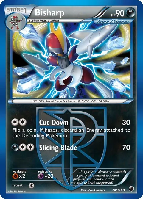 Bisharp Team Plasma 74 #74/116 Pokémon card from Plasma Freeze