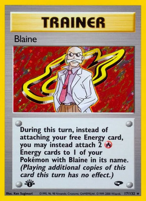 Blaine 17 #017/132 Unlimited Holofoil Pokémon card from Gym Challenge