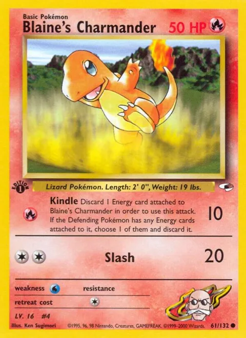 Blaine's Charmander #061/132 Unlimited Pokémon card from Gym Heroes