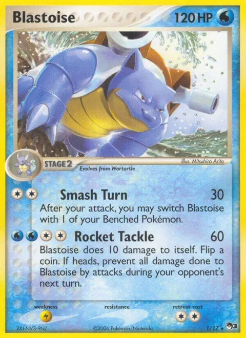 Blastoise #001/017 Pokémon card from POP Series 3