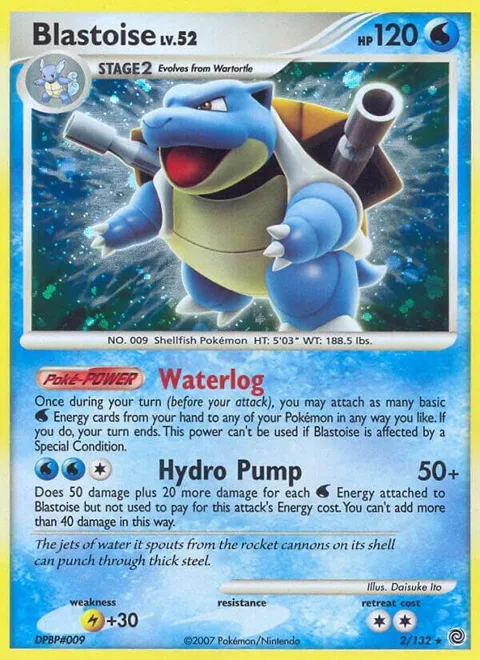 Blastoise #2/132 Holofoil Pokémon card from Secret Wonders