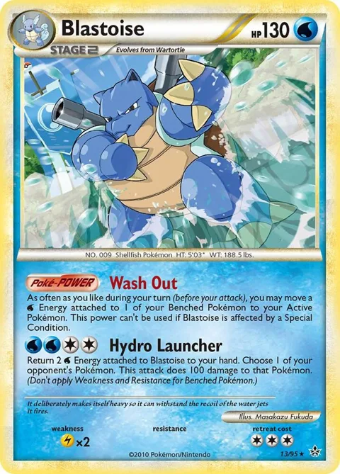 Blastoise #13/95 Pokémon card from Unleashed