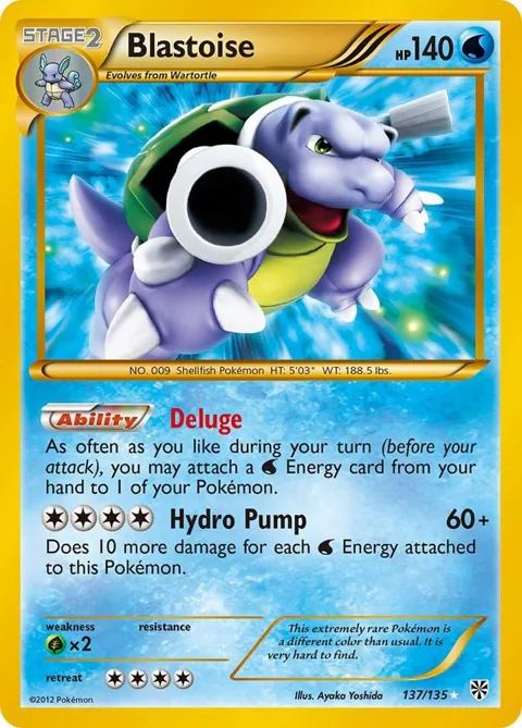 Blastoise #137/135 Holofoil Pokémon card from Plasma Storm