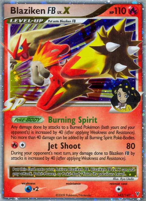 Blaziken FB Lv.X #142 Holofoil Pokémon card from Supreme Victors