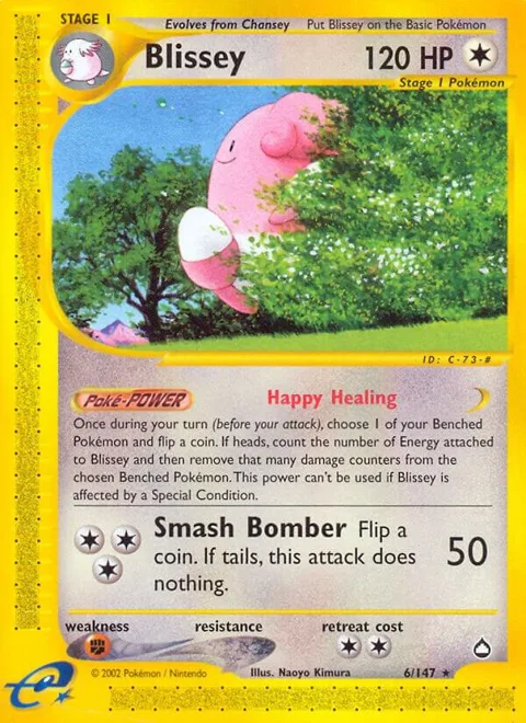 Blissey #006/147 Pokémon card from Aquapolis