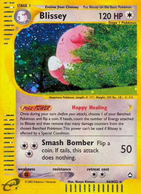 Blissey H6 #H06/H32 Holofoil Pokémon card from Aquapolis
