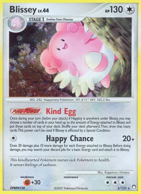 Blissey #5/123 Reverse Holofoil Pokémon card from Mysterious Treasures