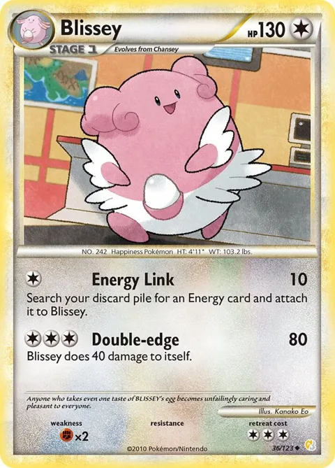 Blissey #36/123 Pokémon card from HeartGold SoulSilver