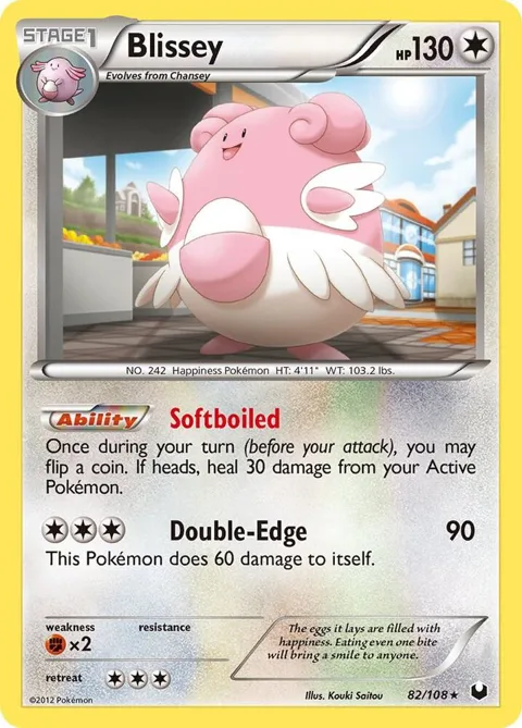Blissey #82/108 Holofoil Pokémon card from Dark Explorers