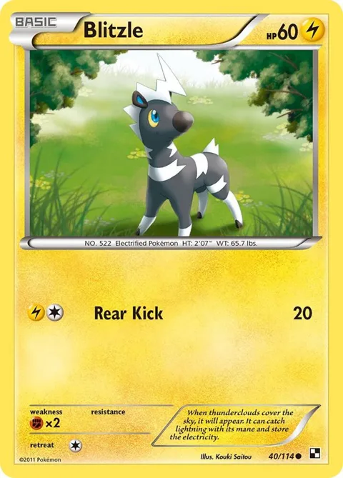 Blitzle 40 #40/114 Reverse Holofoil Pokémon card from Black and White
