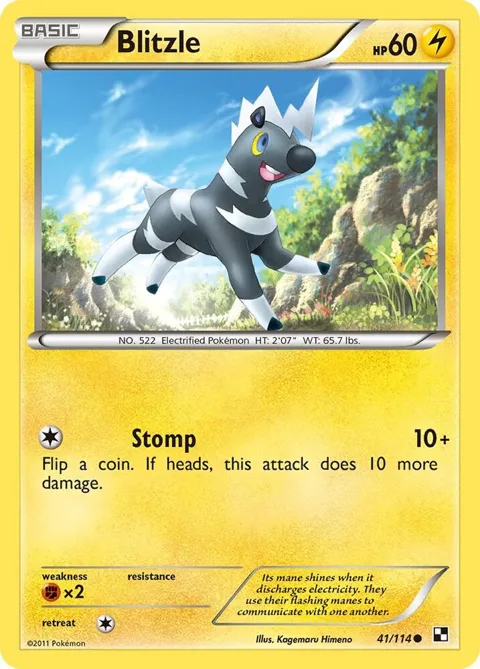 Blitzle 41 #41/114 Reverse Holofoil Pokémon card from Black and White