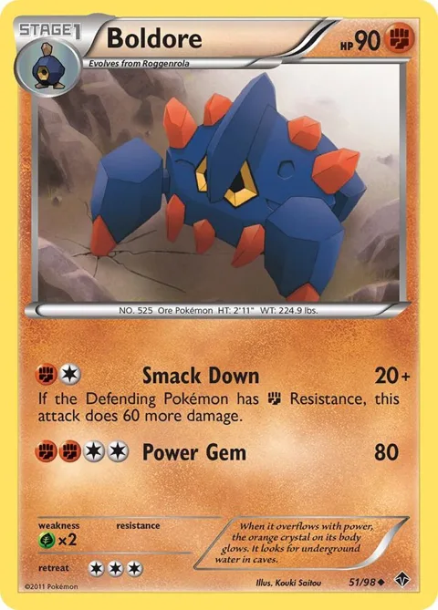 Boldore 51 #51/98 Reverse Holofoil Pokémon card from Emerging Powers