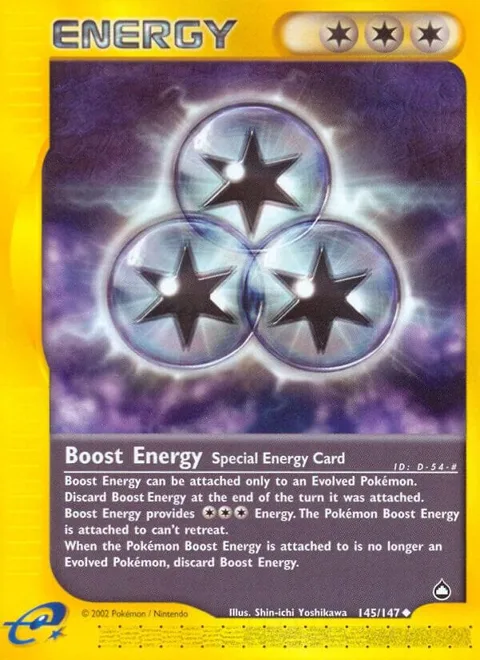 Boost Energy #145/147 Pokémon card from Aquapolis