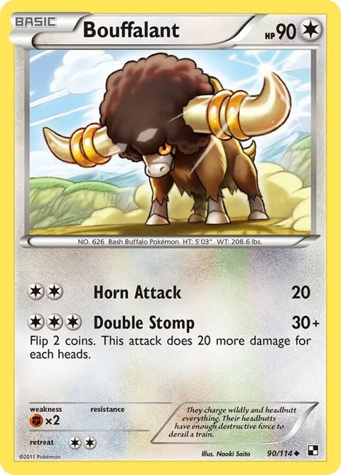 Bouffalant 90 #90/114 Pokémon card from Black and White