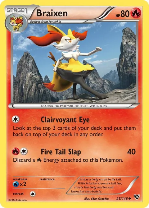 Braixen #25/146 Pokémon card from XY Base Set