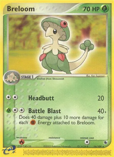 Breloom #16/109 Pokémon card from EX Ruby and Sapphire