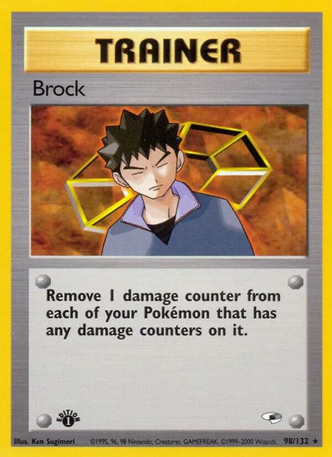 Brock 98 #098/132 1st Edition Pokémon card from Gym Heroes