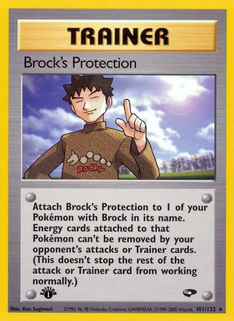 Brock's Protection #101/132 1st Edition Pokémon card from Gym Challenge