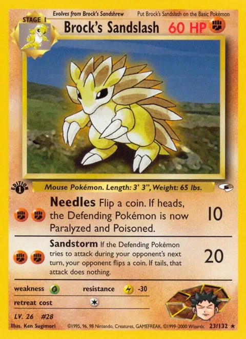 Brock's Sandslash #023/132 Unlimited Pokémon card from Gym Heroes