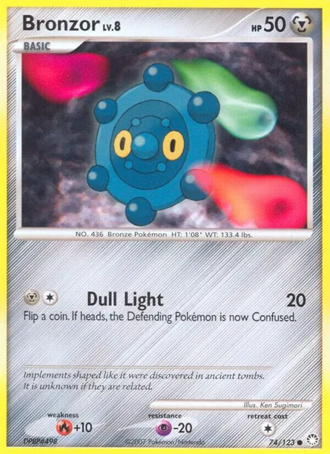 Bronzor #74/123 Pokémon card from Mysterious Treasures