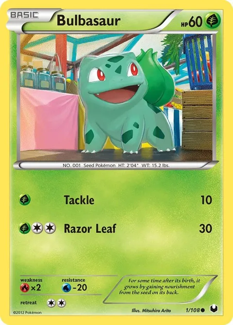 Bulbasaur #1/108 Pokémon card from Dark Explorers