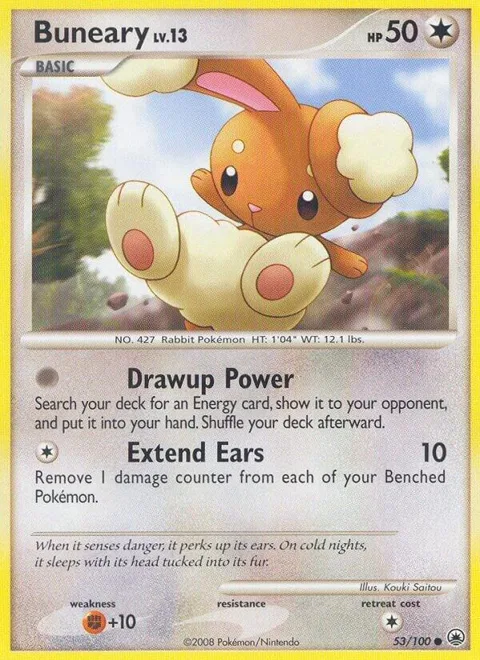 Buneary #53/100 Reverse Holofoil Pokémon card from Majestic Dawn