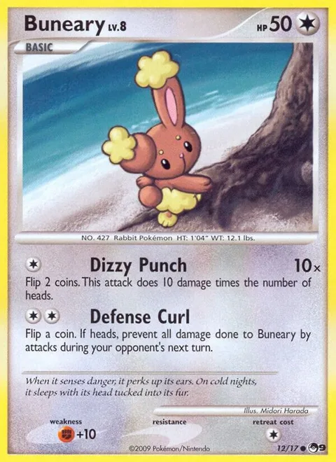Buneary #012/017 Pokémon card from POP Series 9