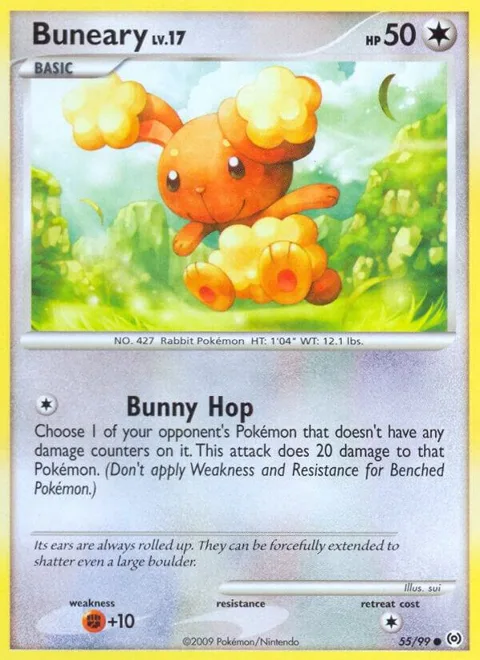 Buneary #55/99 Pokémon card from Arceus